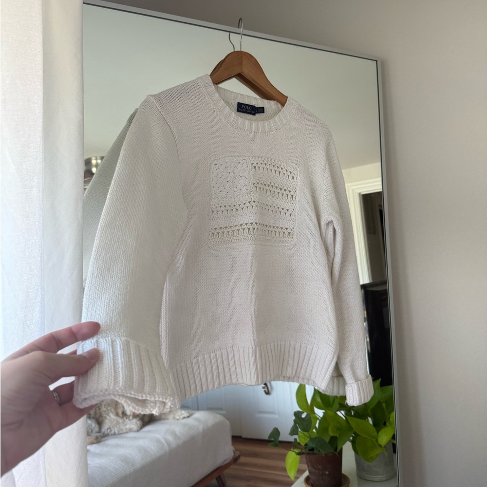 Ralph Lauren sweater with crochet detail